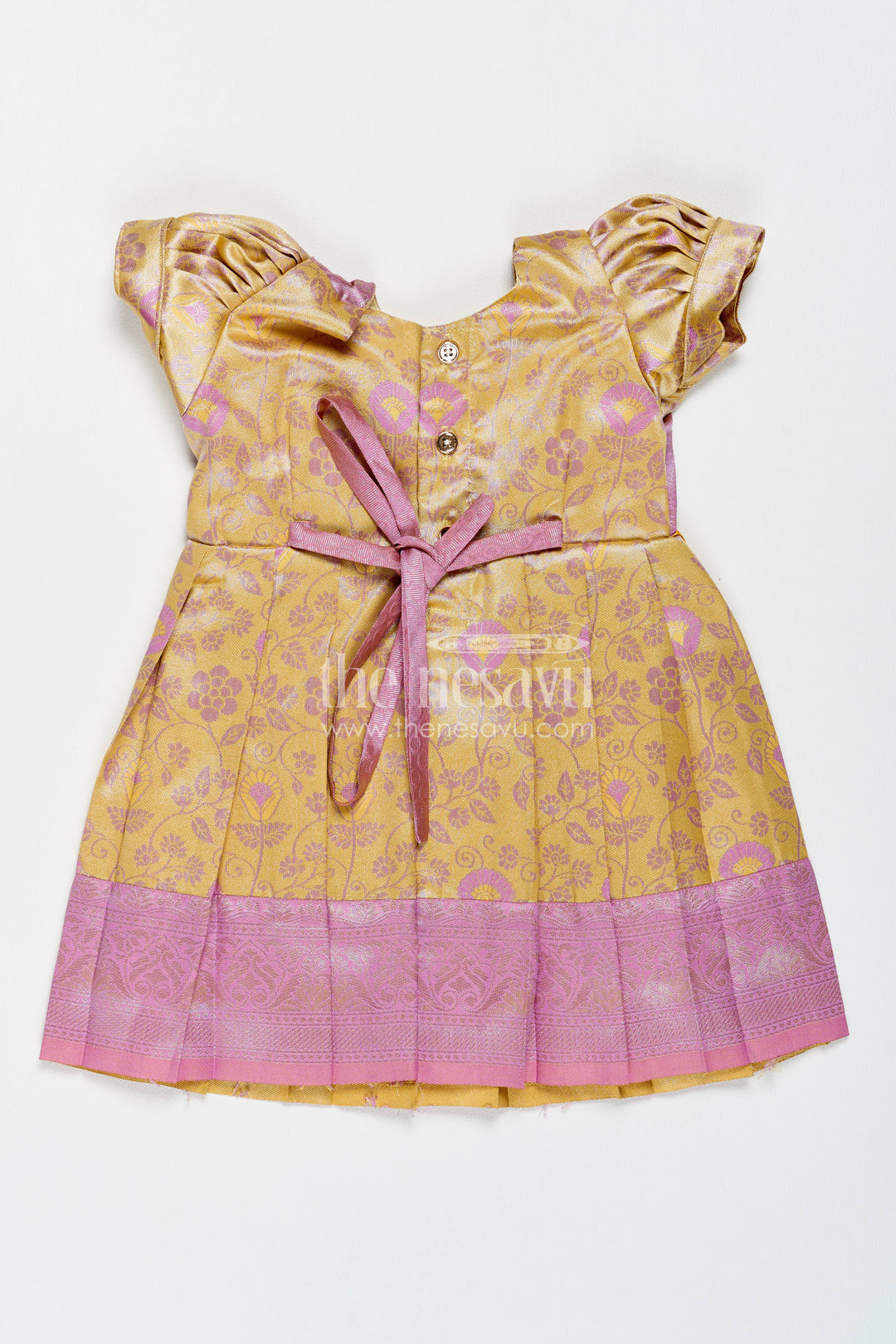 The Nesavu Girls Kanchi Silk Frock Silk Frock for Girls in Purple for Family Celebrations Nesavu Nesavu Silk Frock For Girls In Purple For Family Celebrations