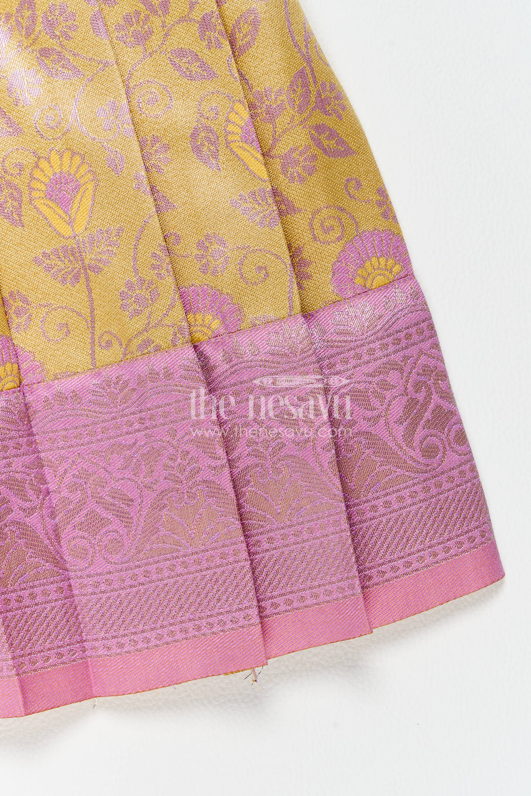 The Nesavu Girls Kanchi Silk Frock Silk Frock for Girls in Purple for Family Celebrations Nesavu Nesavu Silk Frock For Girls In Purple For Family Celebrations