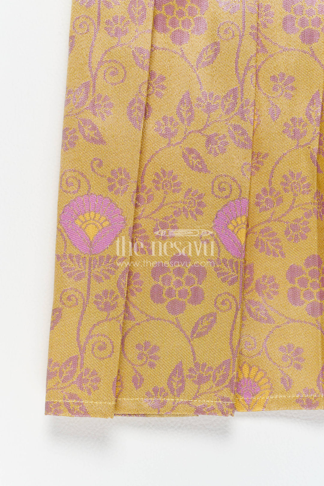 The Nesavu Girls Kanchi Silk Frock Silk Frock for Girls in Purple for Family Celebrations Nesavu Nesavu Silk Frock For Girls In Purple For Family Celebrations