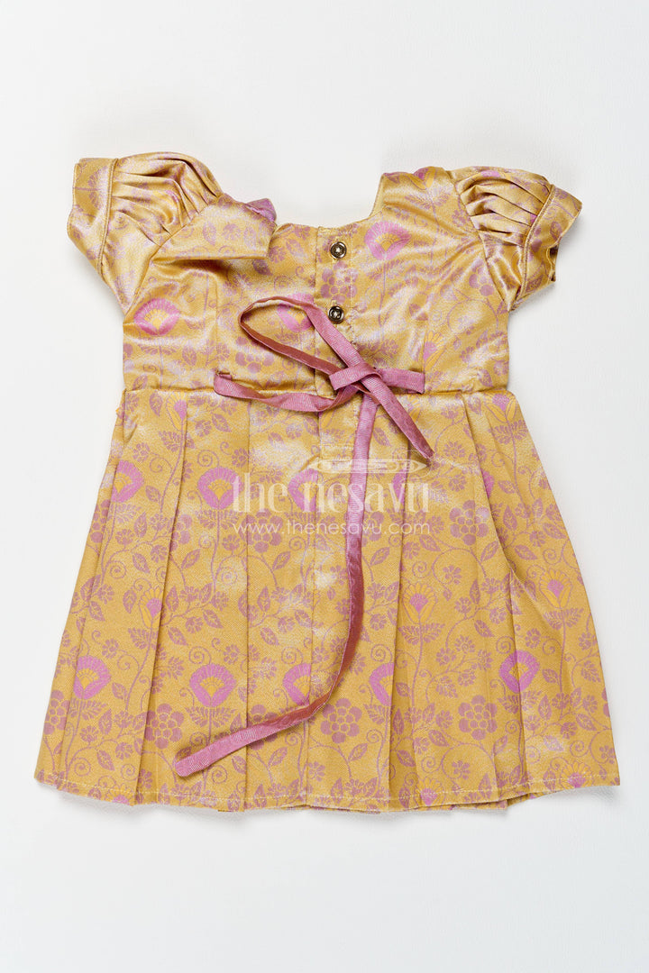 The Nesavu Girls Kanchi Silk Frock Silk Frock for Girls in Purple for Family Celebrations Nesavu Nesavu Silk Frock For Girls In Purple For Family Celebrations