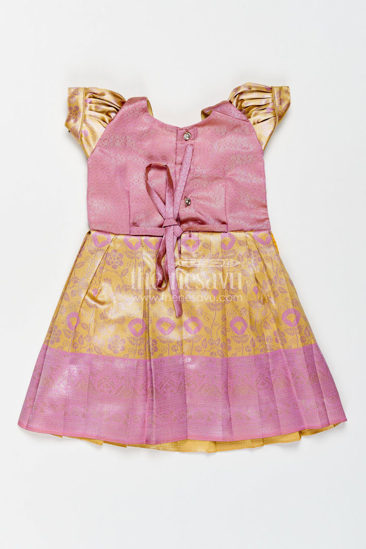 The Nesavu Girls Kanchi Silk Frock Silk Frock for Girls in Purple for Family Celebrations Nesavu Nesavu Silk Frock For Girls In Purple For Family Celebrations