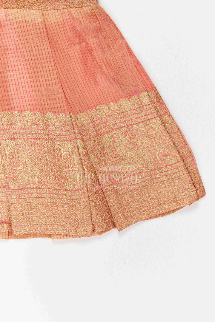 The Nesavu Silk Frock Silk Frock for Girls with Statement Border for Family Functions Nesavu Nesavu Silk Frock For Girls With Statement Border