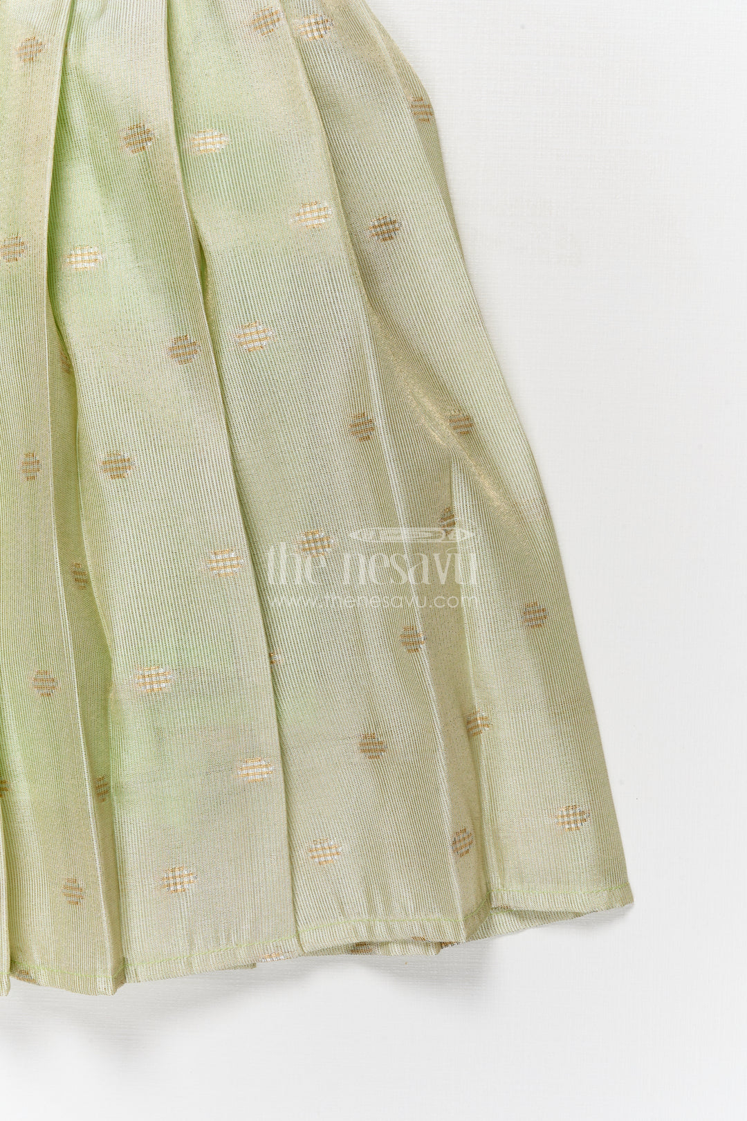 The Nesavu Silk Frock Silk Frock for Toddlers with Pleated Flare for Family Functions Nesavu Nesavu silk frock for toddlers with shimmer pleated skirt – great for naming ceremonies and poojas