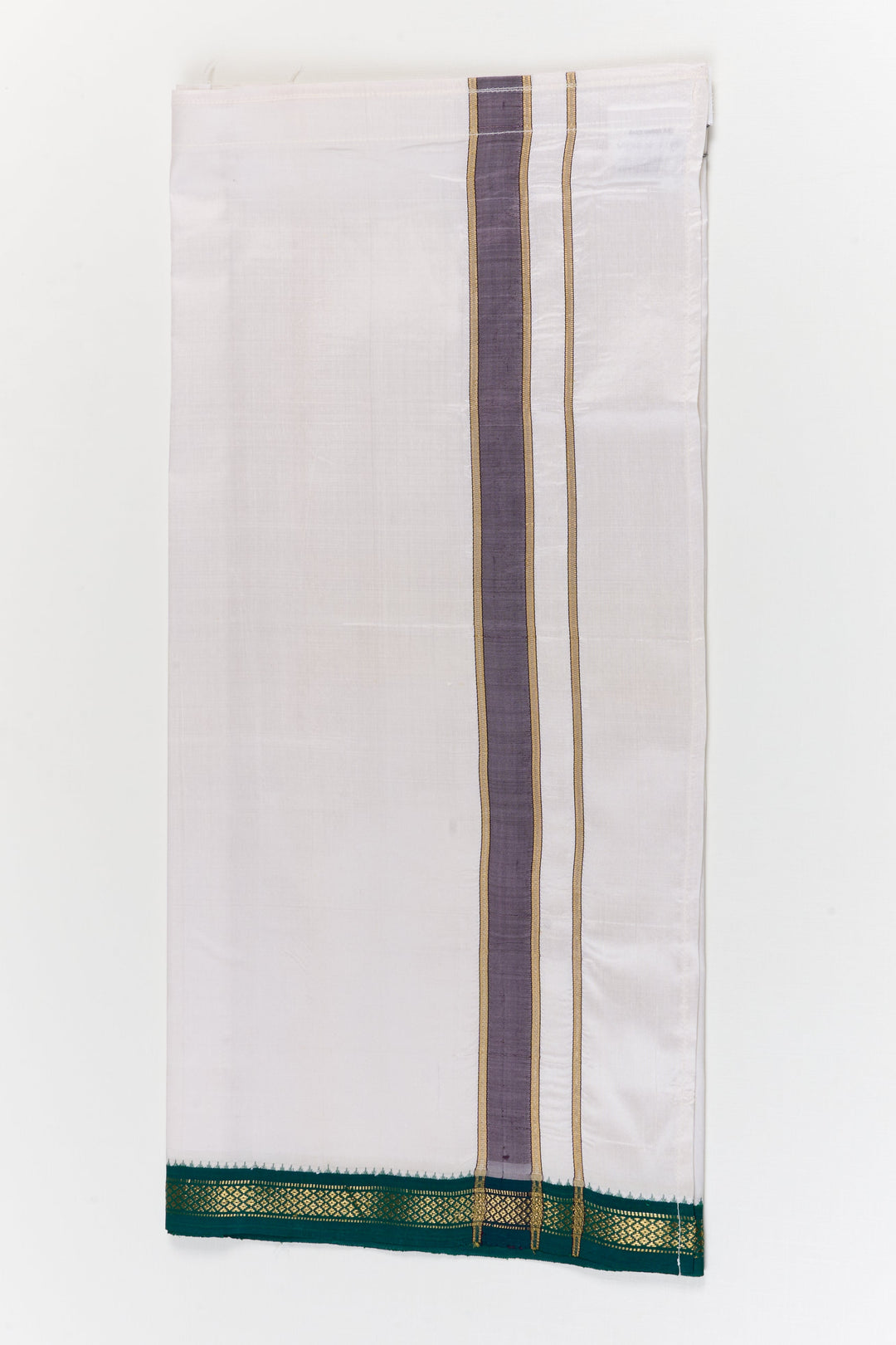 The Nesavu Pure Silk Vesti Silk Kurta Dhoti Set for Boys for Festive and Ethnic Celebrations Nesavu 20 (3Y) / White / Pure Silk D067B-20 Nesavu boys silk kurta dhoti set for festive functions, weddings and traditional celebrations