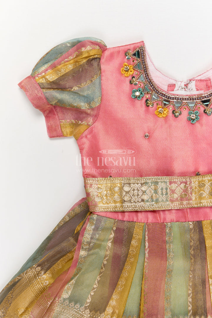 The Nesavu Silk Party Frock Silk Party Frock for Baby Girls for Birthdays and Naming Ceremonies Nesavu Nesavu silk party frock for baby girls with zari pleats for birthdays and naming day