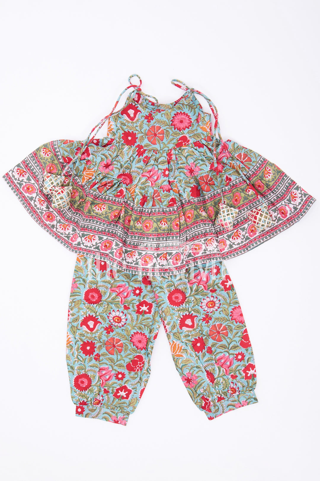 The Nesavu Girls Sharara / Plazo Set Simple and Stylish Pure Cotton Jaipur Hand Block Print Diwali Outfit for Girls Nesavu Simple Jaipur Hand Block Print Pure Cotton Diwali Outfit for Girls