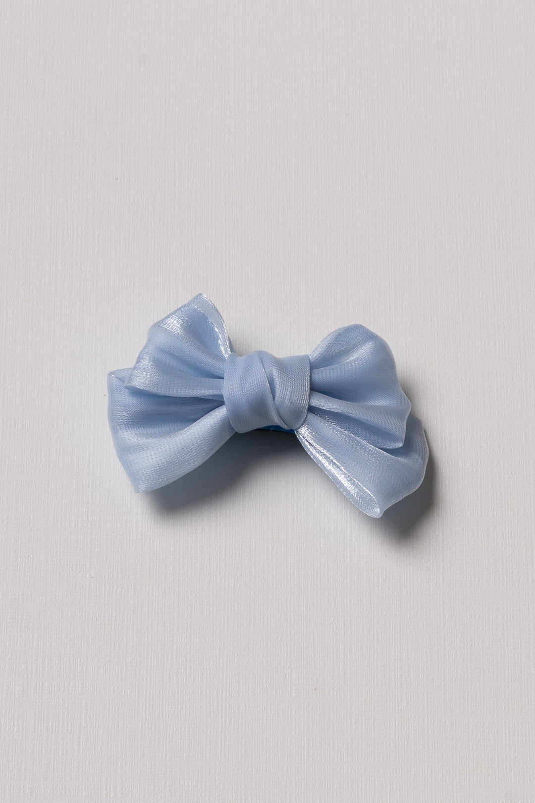 The Nesavu Hair Clip Sky Serenity: Pastel Blue Satin Bow Clip Nesavu Blue JHCL77F Pastel Blue Satin Bow Hair Clip for Girls | Delicate Accessory for Every Occasion | The Nesavu