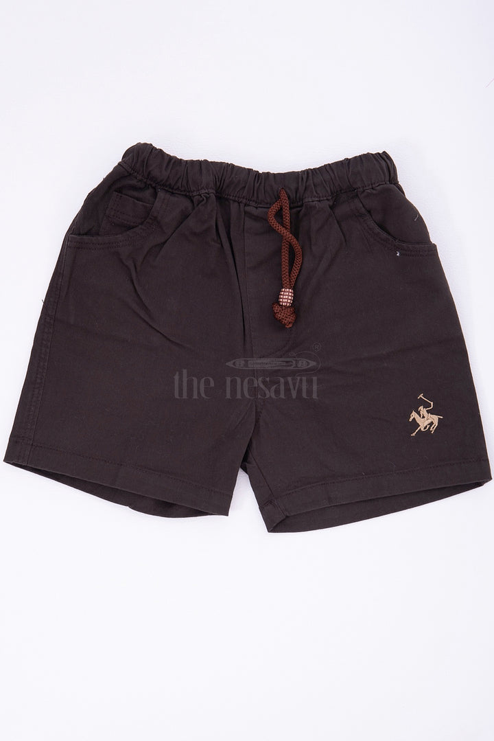 The Nesavu Boys Shorts Sleek Black Kids Boys Shorts Nesavu 16 (1Y) / Black BWS008B-16 Sleek Black Kids Shorts - Versatile and Comfortable