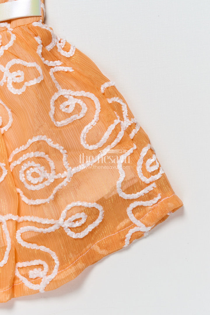 The Nesavu Girls Fancy Frock Sleeveless Baby Girl Frock for Birthday Parties and Summer Events Nesavu Nesavu sleeveless baby girl frock bow belt birthday parties summer celebrations