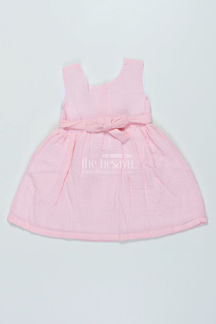 The Nesavu Baby Frocks Sleeveless Cotton Frock for Baby Girls for Birthdays and Casual Photoshoots Nesavu Nesavu muslin cotton frock baby girls milestone birthdays casual baby photoshoots