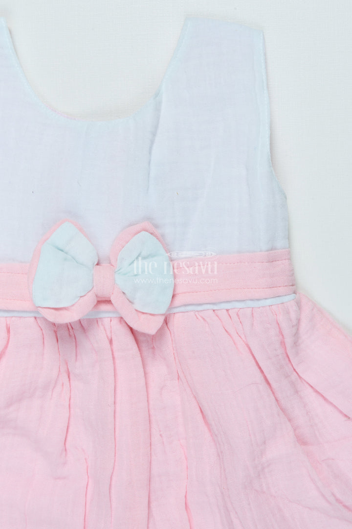 The Nesavu Baby Frocks Sleeveless Cotton Frock for Baby Girls for Birthdays and Casual Photoshoots Nesavu Nesavu muslin cotton frock baby girls milestone birthdays casual baby photoshoots
