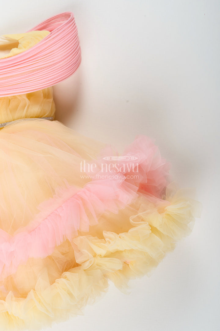 The Nesavu Girls Fancy Party Frock Soft Net Party Frock for Baby Girls Perfect for Birthdays and Family Photos Nesavu Nesavu soft net frock baby girls  perfect birthdays photoshoots