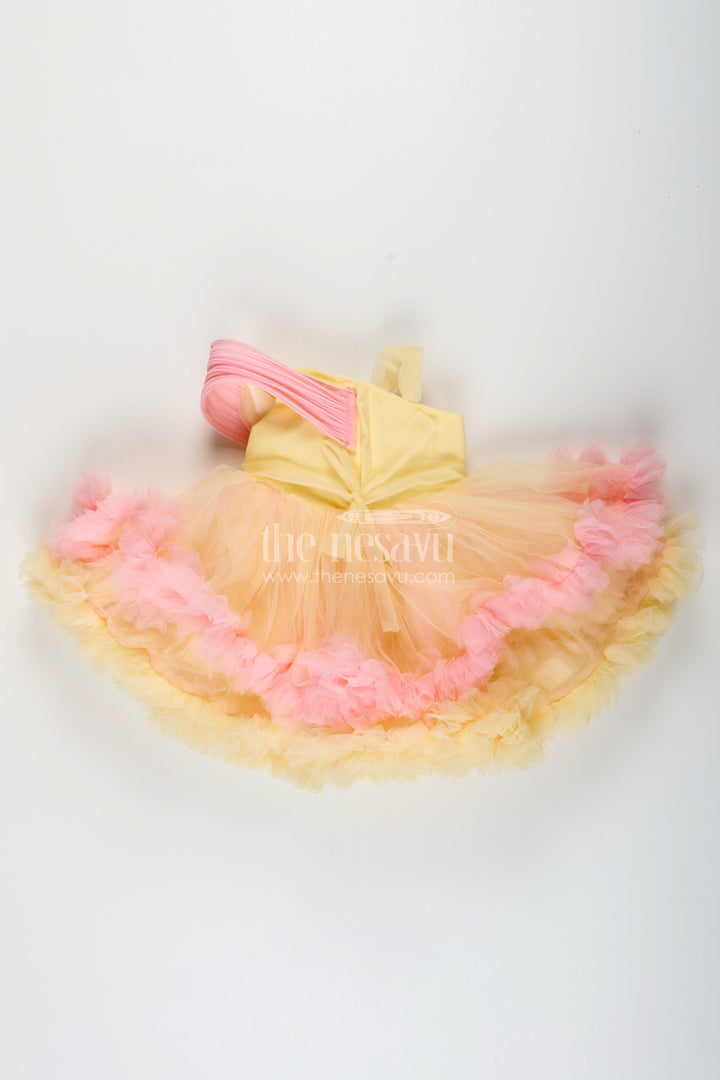 The Nesavu Girls Fancy Party Frock Soft Net Party Frock for Baby Girls Perfect for Birthdays and Family Photos Nesavu Nesavu soft net frock baby girls  perfect birthdays photoshoots