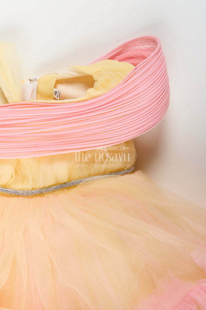 The Nesavu Girls Fancy Party Frock Soft Net Party Frock for Baby Girls Perfect for Birthdays and Family Photos Nesavu Nesavu soft net frock baby girls  perfect birthdays photoshoots