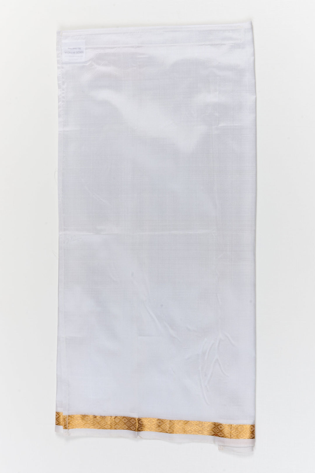 The Nesavu Pure Silk Vesti Soft Silk Dhoti for Newborn Baby Boys for Ceremonies and Gifting Nesavu 24 (5Y) / White / Pure Silk D078A-24 Nesavu soft silk dhoti for newborn boys – ideal for annaprashana, naming, and traditional baby gifting