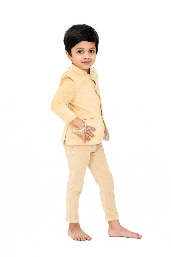 The Nesavu Boys Blazer Set Sophisticated Boys Traditional Kurta Set with Modern Trousers and T-Shirt Nesavu Boys Designer Ethnic Kurta and Trousers Set | The Nesavu