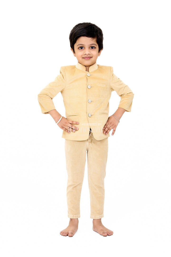 The Nesavu Boys Blazer Set Sophisticated Boys Traditional Kurta Set with Modern Trousers and T-Shirt Nesavu Boys Designer Ethnic Kurta and Trousers Set | The Nesavu