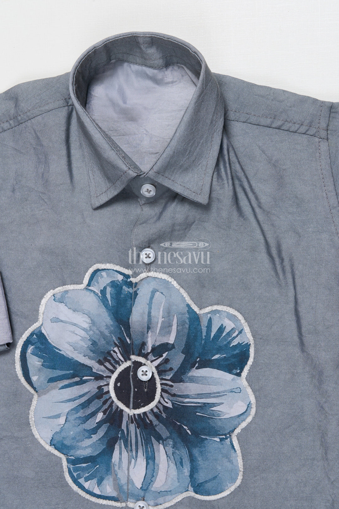 The Nesavu Boys Casual Set Statement Floral Casual Outfit for Boys with Cotton Blend Comfort Nesavu Nesavu boys printed cotton blend casual shirt pant set large floral motif