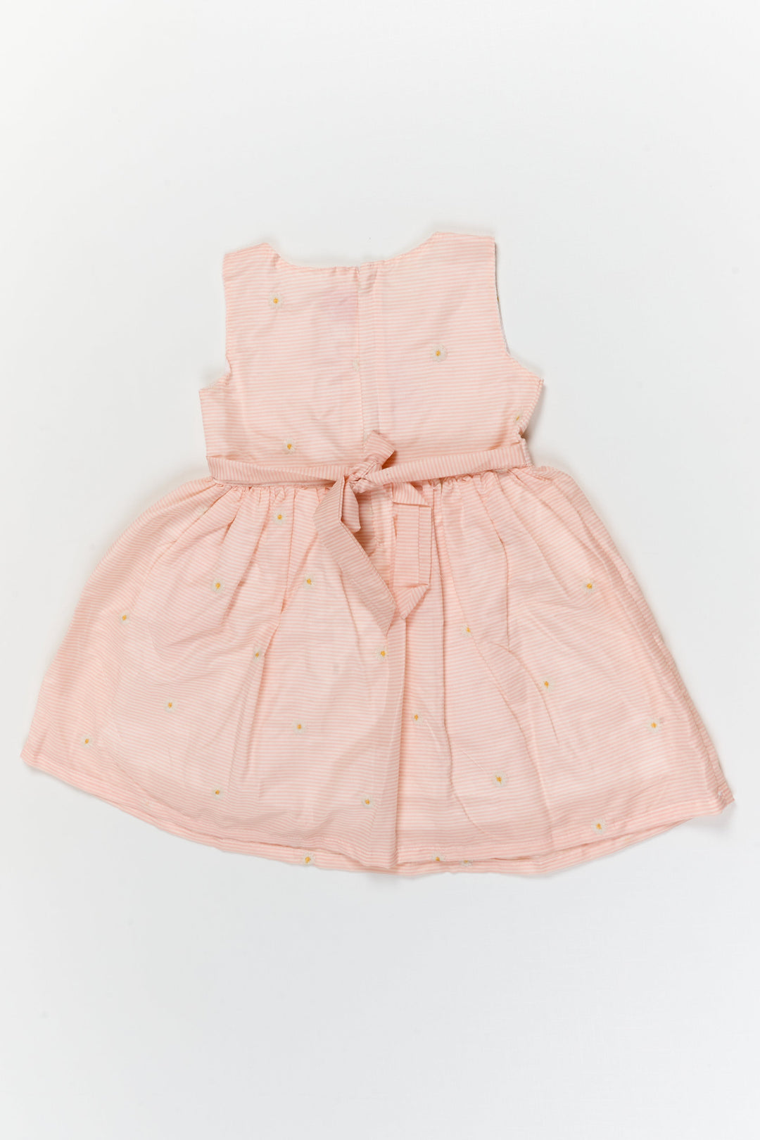 The Nesavu Girls Cotton Frock Striped Cotton Frock with Daisy Embroidery for Sunny Days and Casual Outings Nesavu Nesavu striped cotton frock with floral embroidery – ideal for casual wear and daytime events