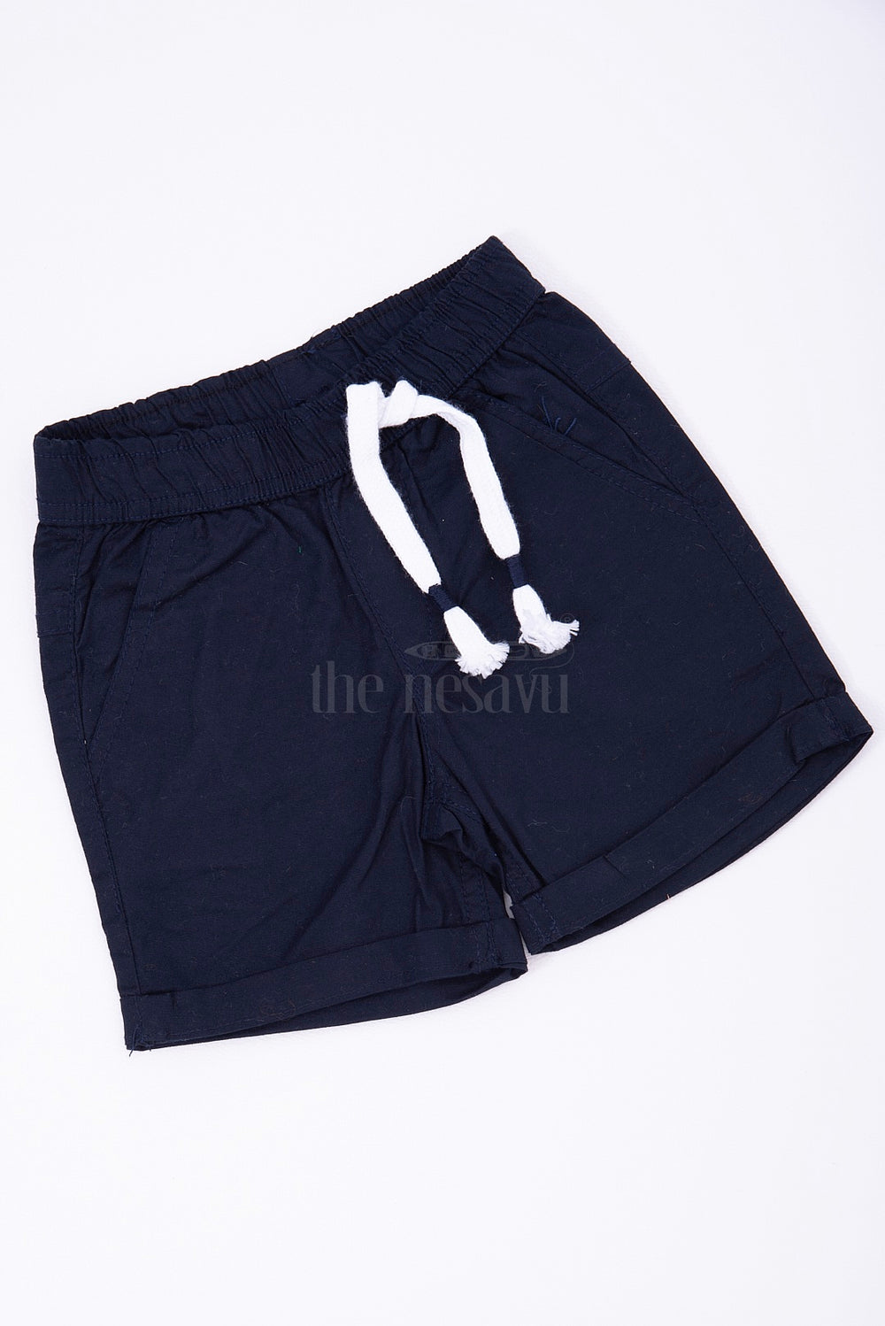 The Nesavu Boys Shorts Stylish Cotton Boys Cargo Shorts - Elastic Waist with Pockets in Navy Nesavu Stylish Cotton Boys Cargo Shorts - Nesavu | Elastic Waist with Pockets in Navy