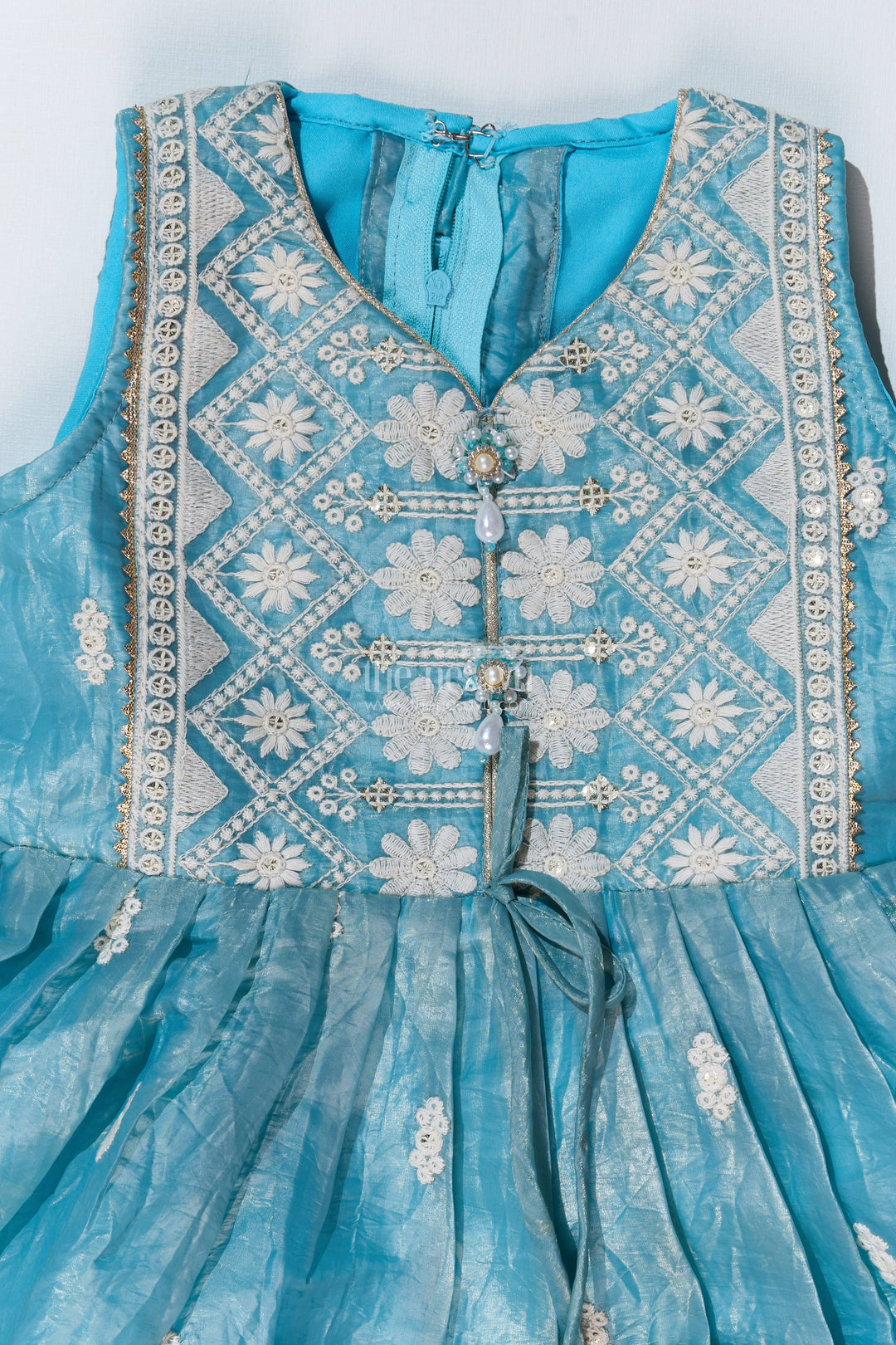 The Nesavu Girls Dothi Sets Stylish Dhoti Choli Dress for Girls with Glaze Shimmer Organza and Embroidered Details Nesavu Stylish Dhoti Choli Dress Girls Glaze Shimmer Organza Embroidered Details | The Nesavu