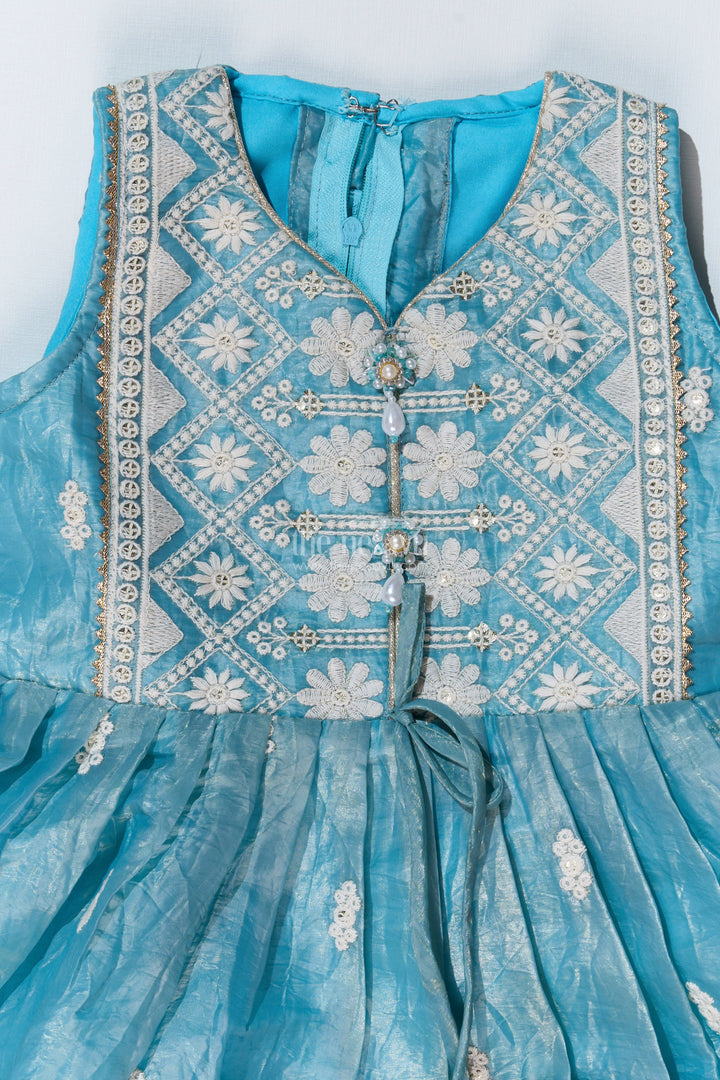 The Nesavu Girls Dothi Sets Stylish Dhoti Choli Dress for Girls with Glaze Shimmer Organza and Embroidered Details Nesavu Stylish Dhoti Choli Dress Girls Glaze Shimmer Organza Embroidered Details | The Nesavu