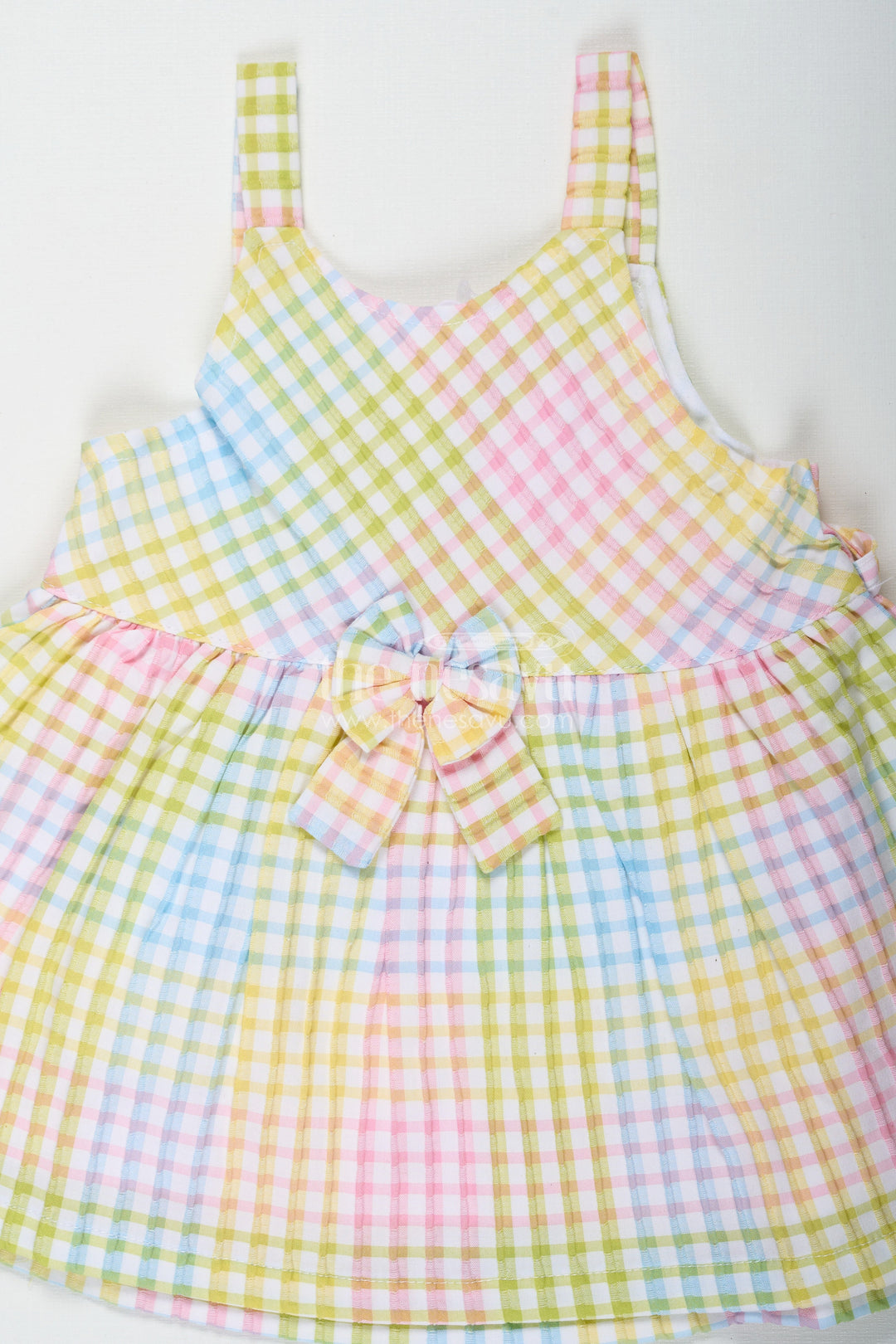 The Nesavu Baby Cotton Frocks Stylish Frocks for Baby Girl in Soft Cotton with Multicolor Checks and Matching Bloomers Nesavu Stylish Baby Girl Cotton Frock Multicolor Checks Print Matching White Bloomers | The Nesavu