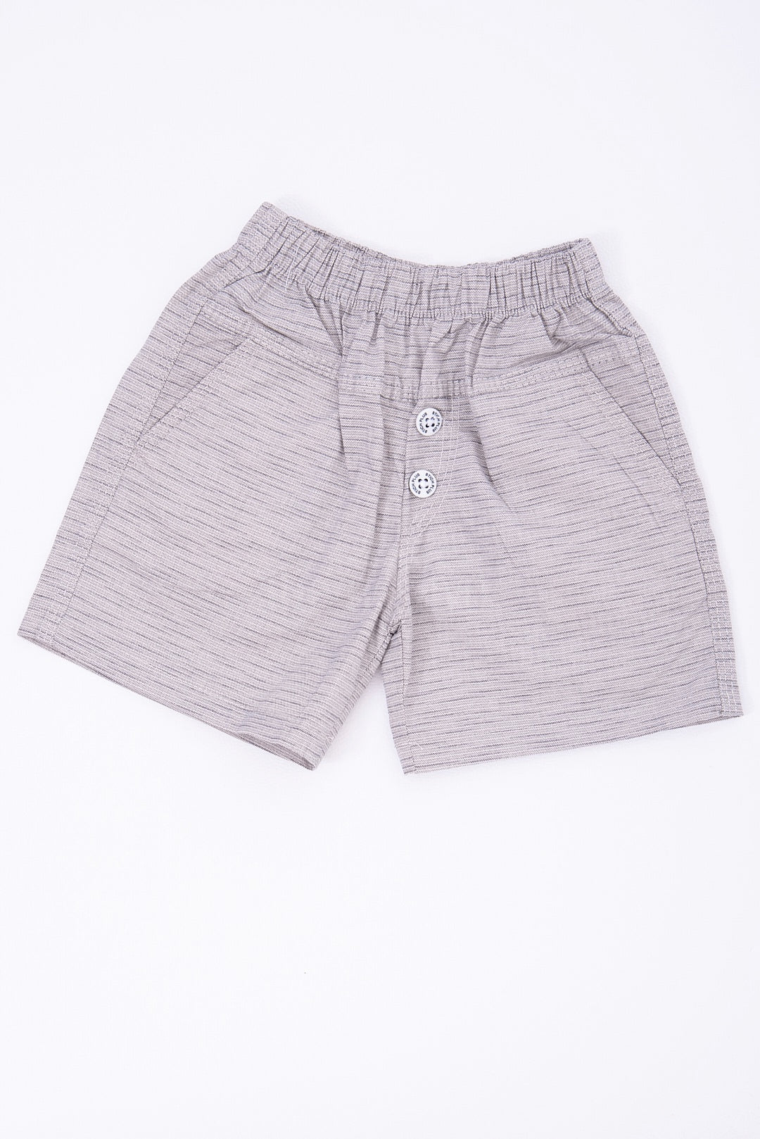 The Nesavu Boys Shorts Stylish Grey Cotton Boys Dress Shorts Nesavu 16 (1Y) / Gray BWS003B-16 Grey Cotton Boys Dress Shorts with Elastic Waist Back