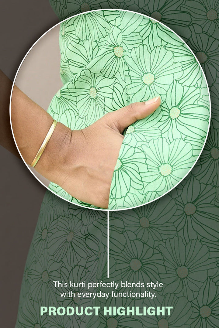 The Nesavu Womens A-Line Kurthas Stylish Kurti for Womenfloral Print Viscose Silk Kurti Top Nesavu Stylish Kurti for Women - Floral Print Viscose Silk Kurti Top | The Nesavu