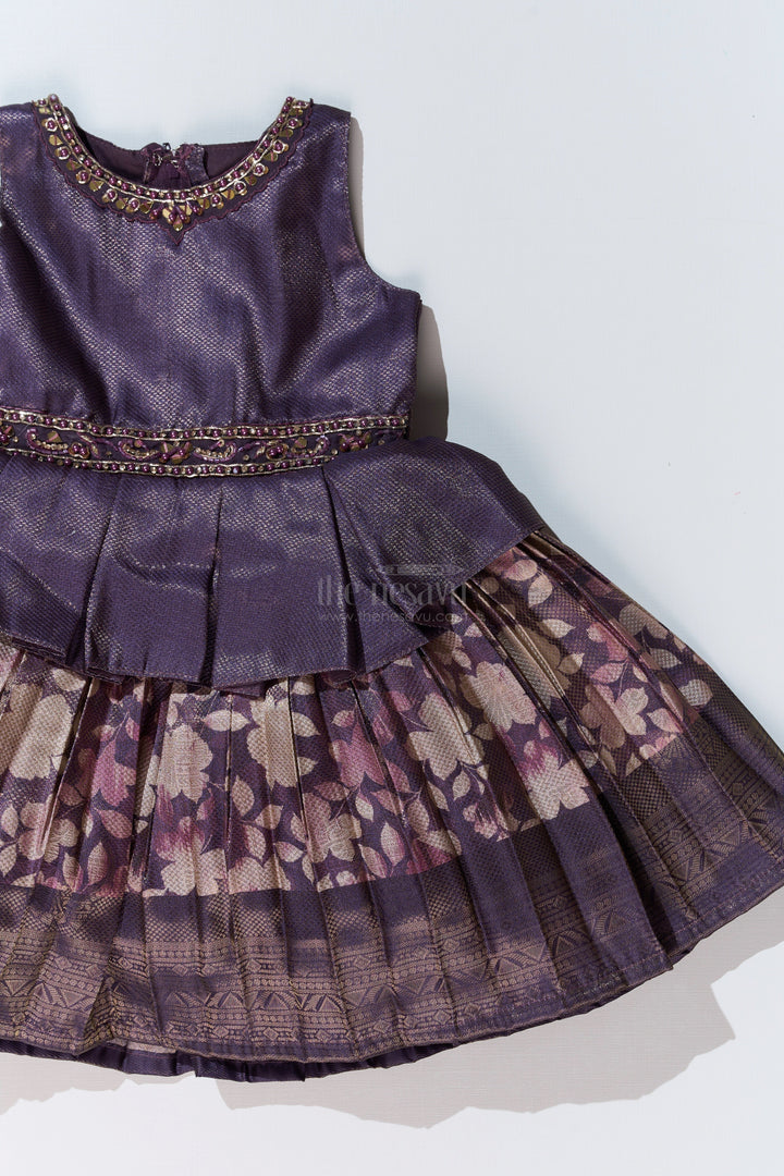 The Nesavu Silk Frock Stylish New Fashion Frock for Girls with Banarasi Jacquard and Peplum Design Nesavu Stylish New Fashion Frock Girls Banarasi Jacquard Peplum Design | The Nesavu