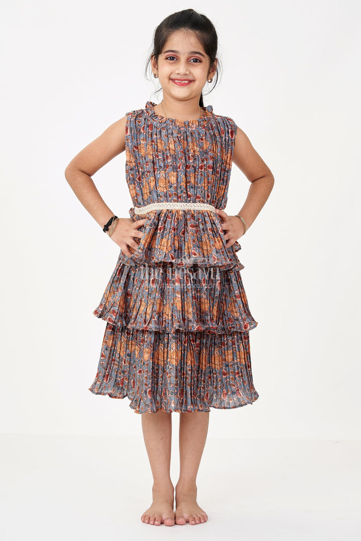 The Nesavu Girls Fancy Frock Stylish Prince Frock for Girls with Chinon Pleated Silk and Elegant Tiered Ruffles Nesavu Stylish Prince Frock Girls Chinon Pleated Silk Elegant Tiered Ruffles | The Nesavu