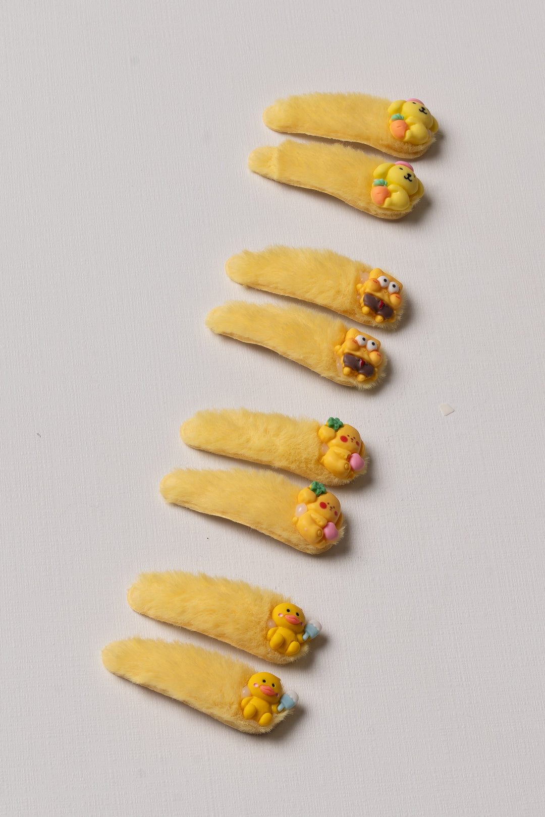 The Nesavu Tick Tac Clip Sunny Yellow Furry Character Tic Tac Hair Clips Nesavu Charming Yellow Furry Tic Tac Hair Clips for Kids | Cute & Playful | The Nesavu