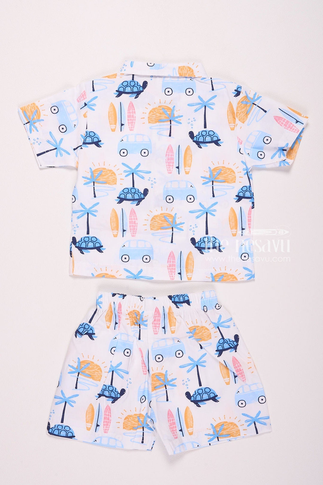 The Nesavu Baby Casual Sets Surf Adventure Baby Boy Co Ord Set Nesavu Surf Adventure Baby Boy Romper Set - Fun & Vibrant