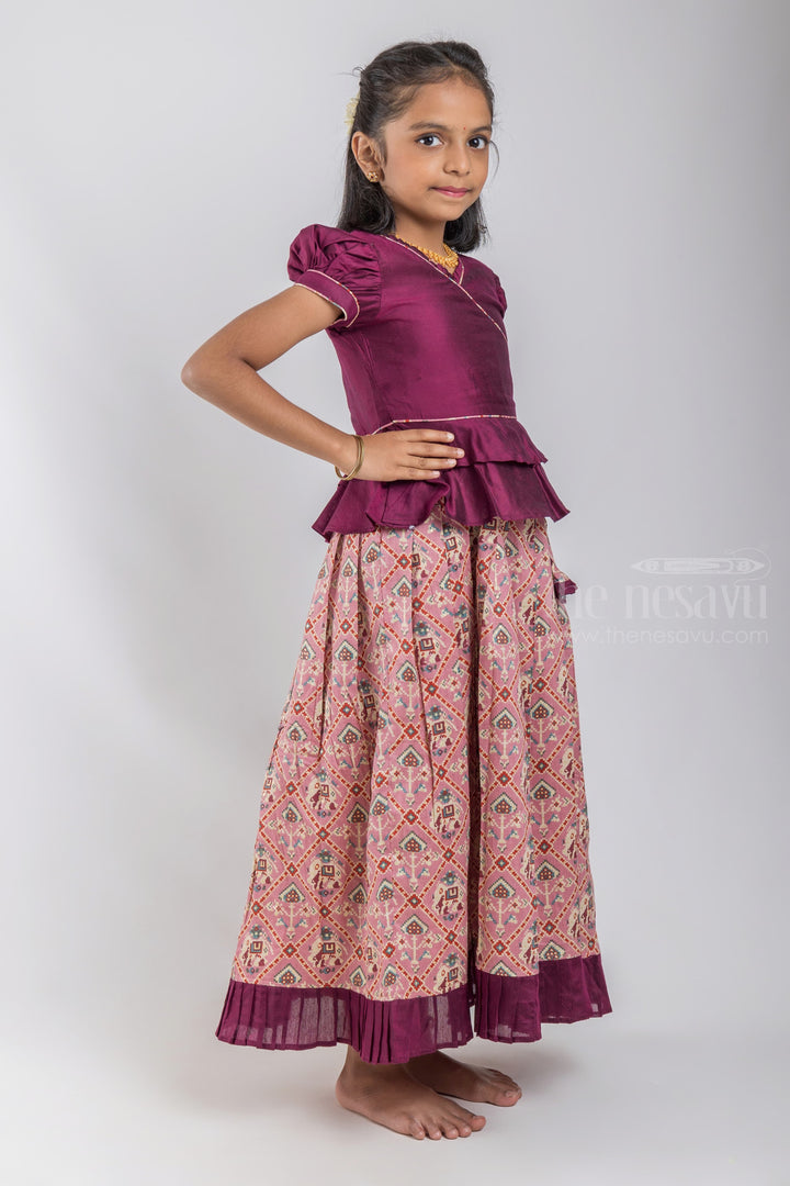 The Nesavu Pattu Pavadai Tamil Nadu Inspired Pattu Pavadai: Experience the Authenticity Nesavu Premium Silk Skirt For Girls | Pattu Pavadai For Girls | The Nesavu