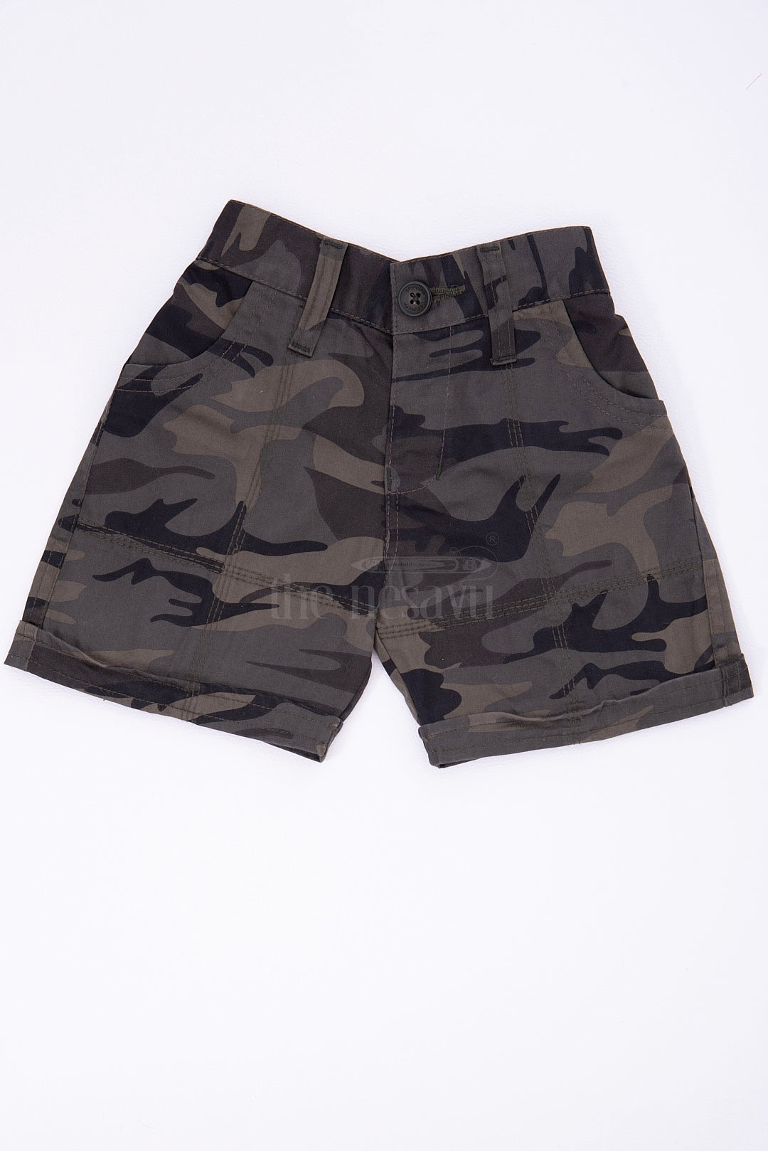 The Nesavu Boys Shorts The Nesavu Black Camouflage Cotton Cargo Boys Shorts Nesavu 16 (1Y) / Black BWS006A-16