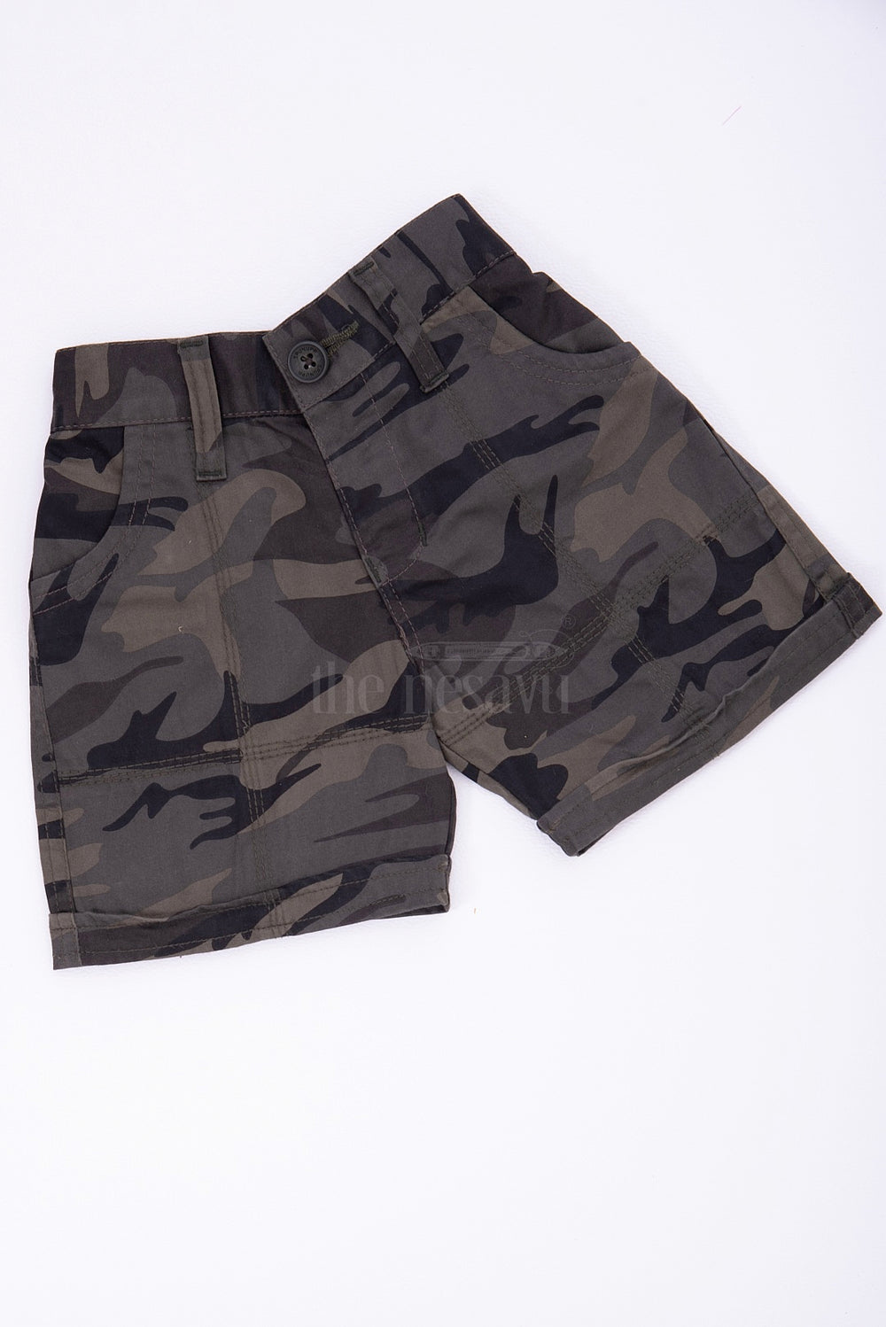 The Nesavu Boys Shorts The Nesavu Black Camouflage Cotton Cargo Boys Shorts Nesavu