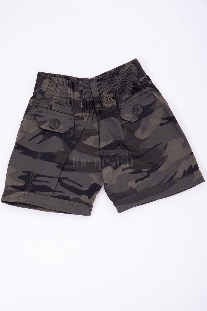 The Nesavu Boys Shorts The Nesavu Black Camouflage Cotton Cargo Boys Shorts Nesavu The Nesavu Black Camouflage Cotton Cargo Boys Shorts