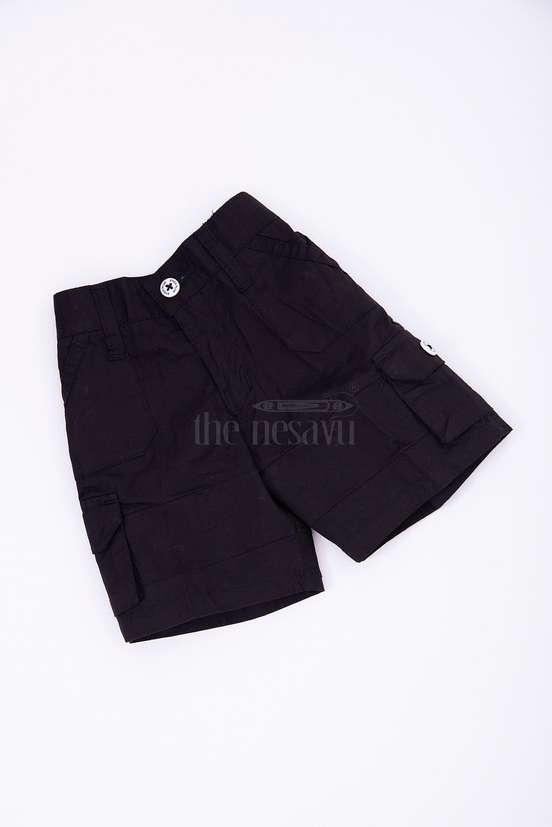 The Nesavu Boys Shorts The Nesavu Black Cargo Cotton Boys Shorts for T-Shirts Nesavu