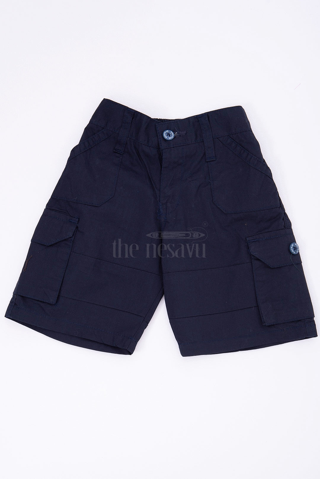 The Nesavu Boys Shorts The Nesavu Blue Cargo Cotton Boys Shorts for T-Shirts Nesavu 16 (1Y) / Blue BWS005F-16