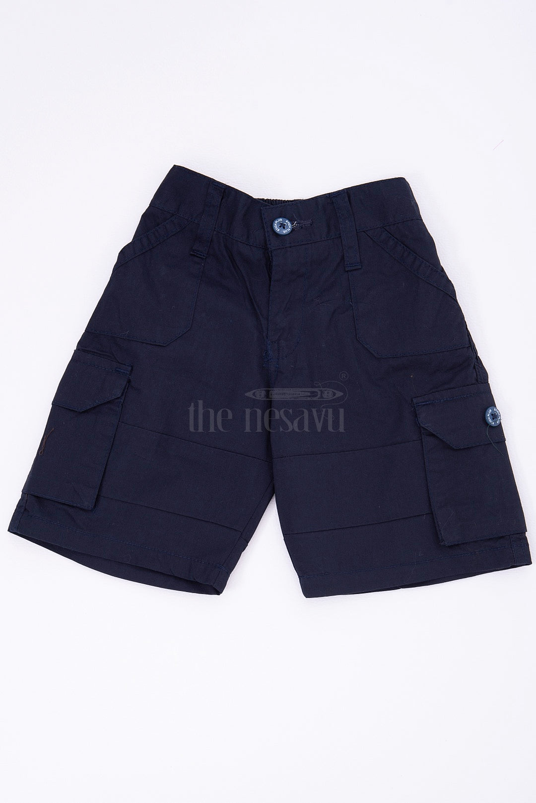 The Nesavu Boys Shorts The Nesavu Blue Cargo Cotton Boys Shorts for T-Shirts Nesavu 16 (1Y) / Blue BWS005F-16 The Nesavu Blue Cargo Cotton Boys Shorts for T-Shirts