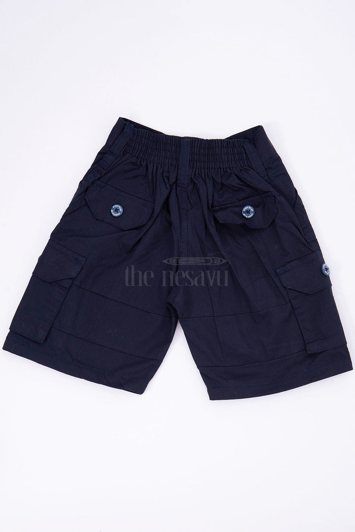 The Nesavu Boys Shorts The Nesavu Blue Cargo Cotton Boys Shorts for T-Shirts Nesavu The Nesavu Blue Cargo Cotton Boys Shorts for T-Shirts
