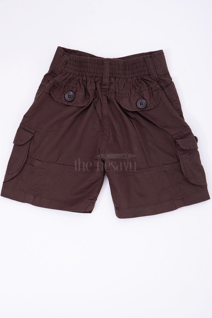 The Nesavu Boys Shorts The Nesavu Brown Cargo Cotton Boys Daily Wear Shorts Nesavu