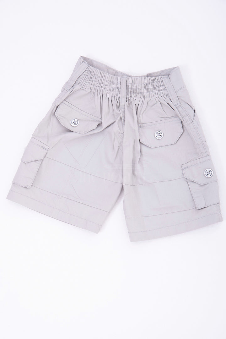 The Nesavu Boys Shorts The Nesavu White Cargo Cotton Boys Daily Wear Shorts Nesavu