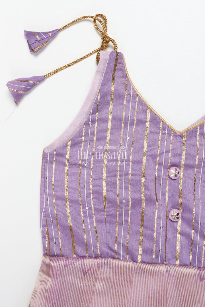 The Nesavu Tie-up Frock Tie-Up Frock for Toddler Girls for Birthdays and Traditional Events Nesavu Nesavu toddler girl tie-up frock banaras detailing adjustable festive silhouette