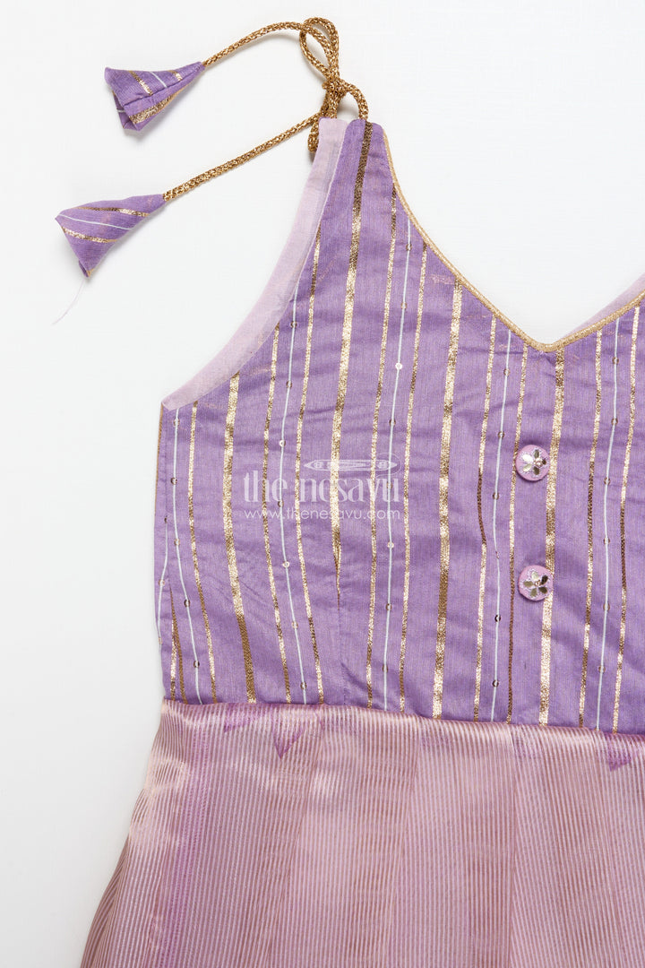 The Nesavu Tie-up Frock Tie-Up Frock for Toddler Girls for Birthdays and Traditional Events Nesavu Nesavu toddler girl tie-up frock banaras detailing adjustable festive silhouette