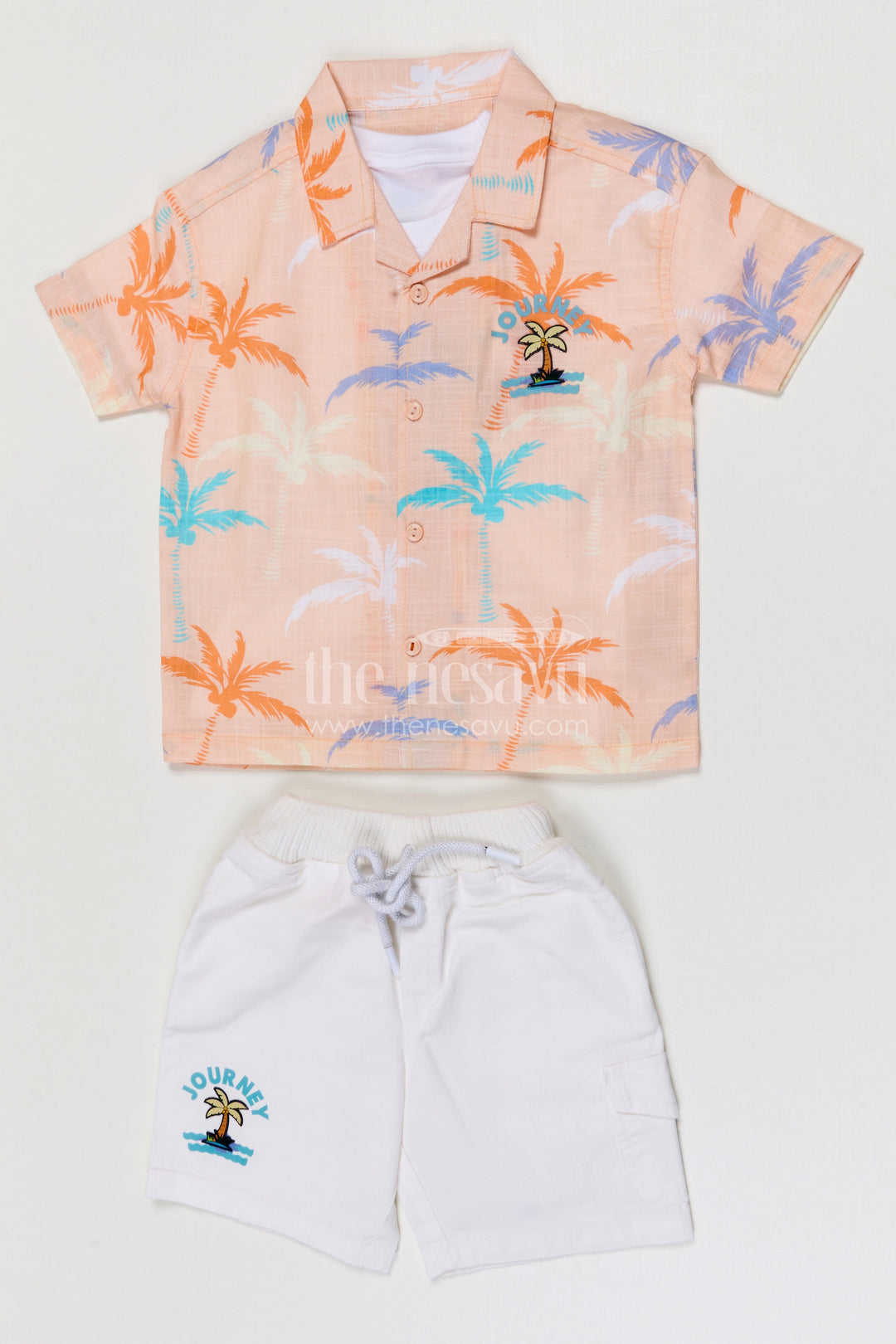 The Nesavu Boys Casual Set Toddler Boy Casual Outfit Set for Everyday Play and Outings Nesavu Nesavu toddler boy cotton casual outfit set for everyday playtime and summer outings with digital print