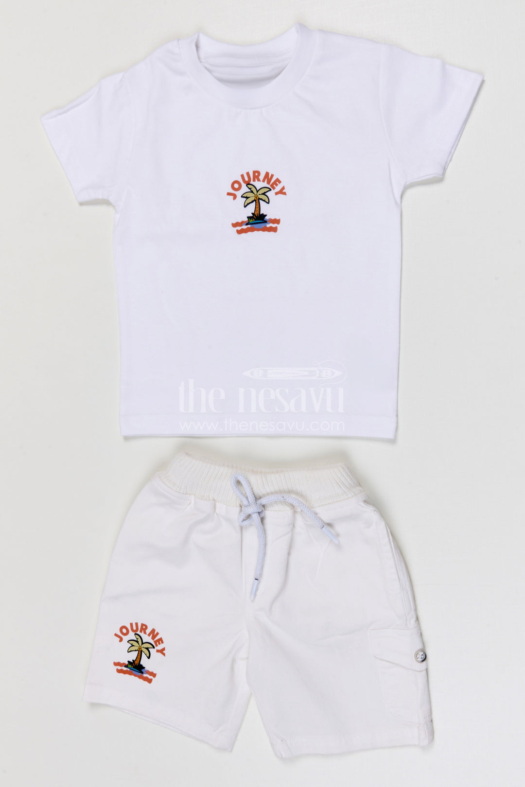 The Nesavu Boys Casual Set Toddler Boy Casual Outfit Set for Summer Outings and Playtime Nesavu Nesavu toddler boy cotton casual outfit set for summer playtime and outings with digital print shirt