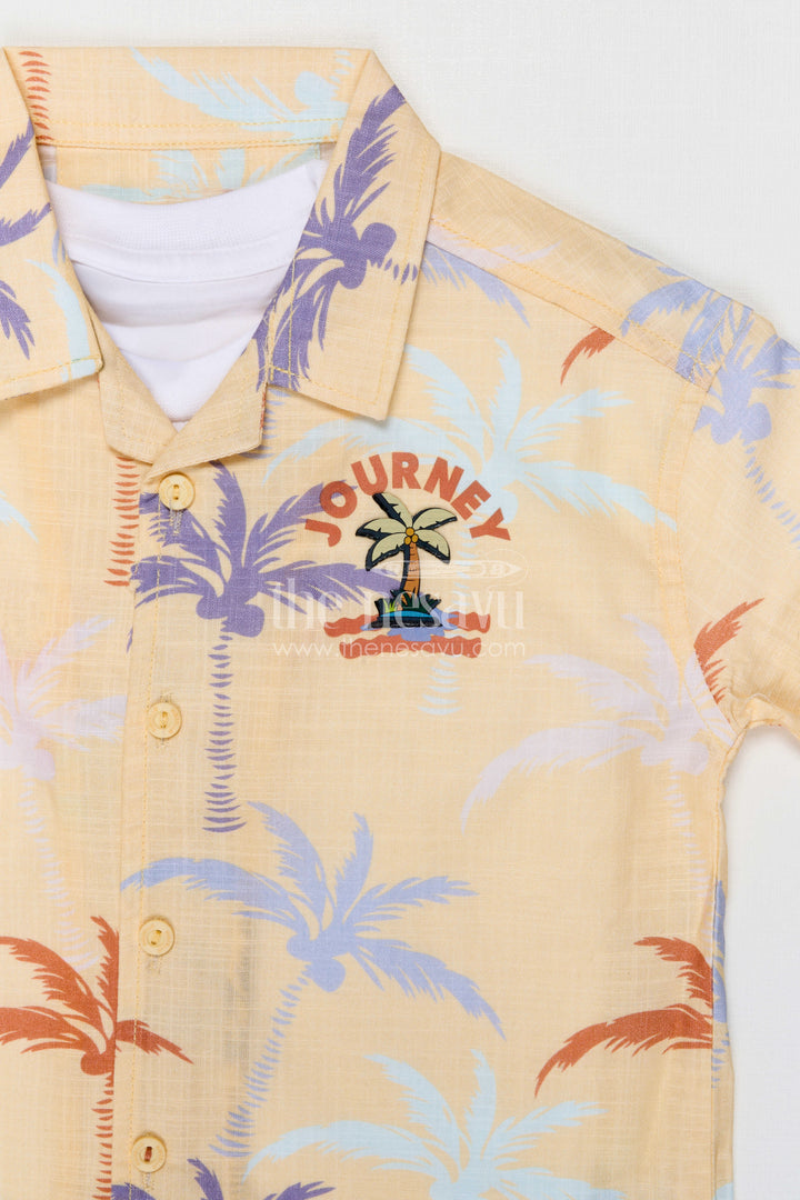 The Nesavu Boys Casual Set Toddler Boy Casual Outfit Set for Summer Outings and Playtime Nesavu Nesavu toddler boy cotton casual outfit set for summer playtime and outings with digital print shirt