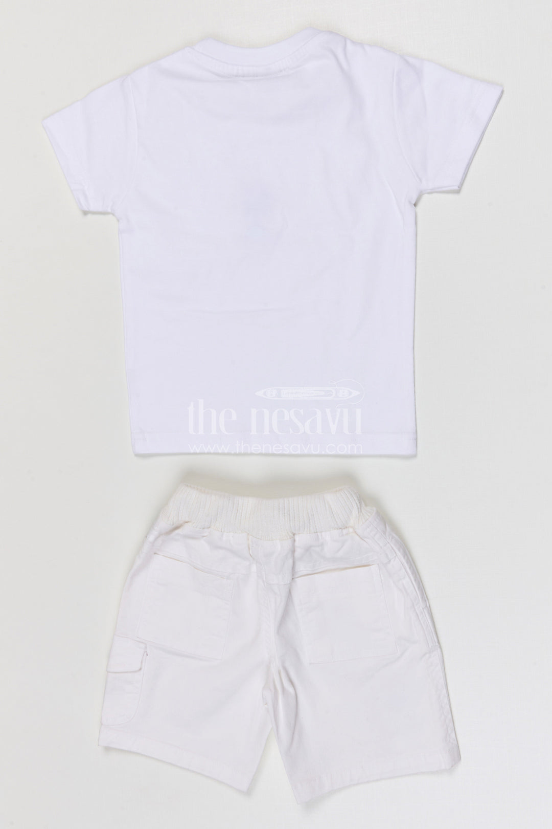 The Nesavu Boys Casual Set Toddler Boy Casual Outfit Set for Summer Outings and Playtime Nesavu Nesavu toddler boy cotton casual outfit set for summer playtime and outings with digital print shirt