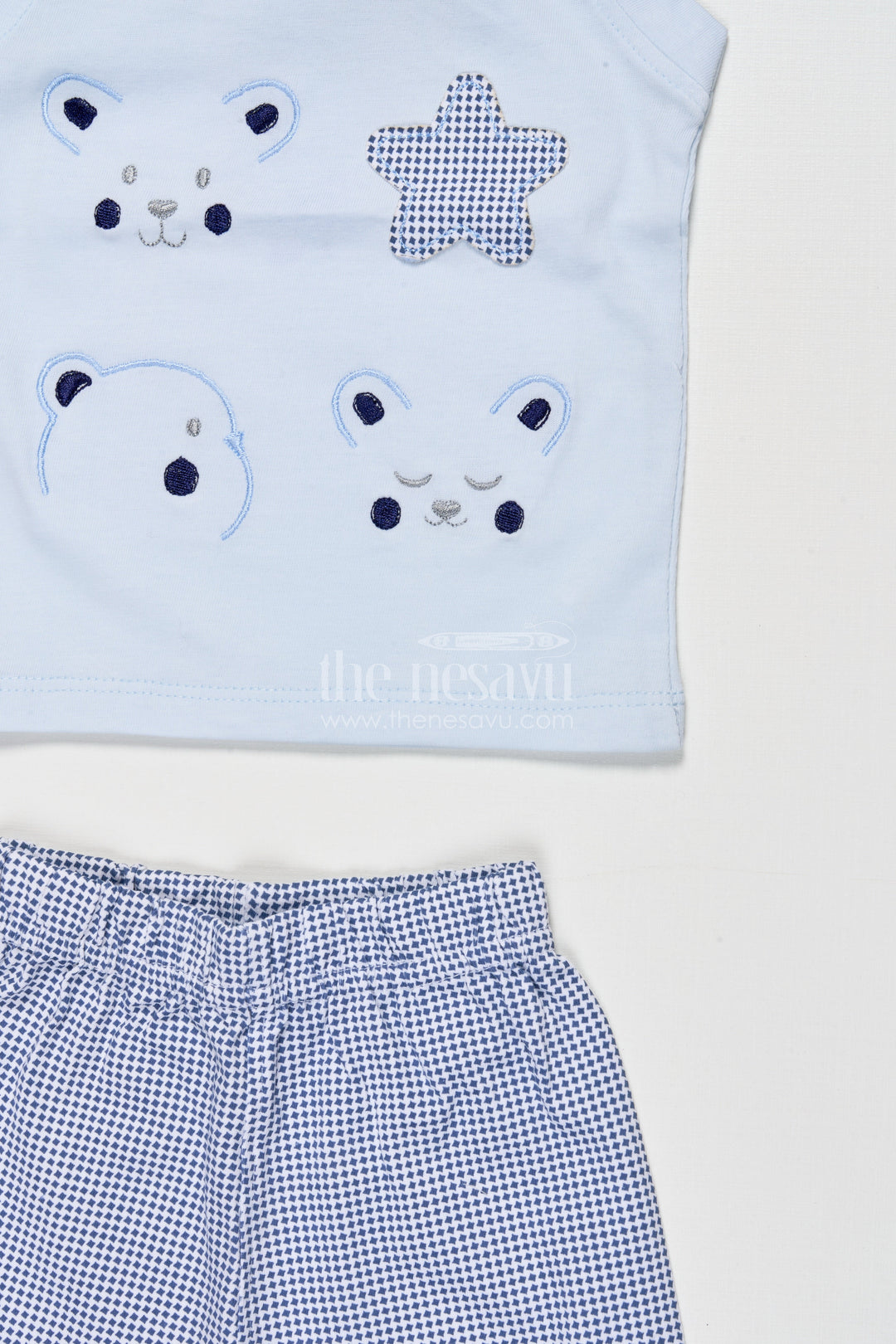 The Nesavu Boys Casual Set Toddler Boy Cotton Casual Set for Outings and Everyday Comfort Nesavu Nesavu toddler boy embroidered shirt cotton shorts set daily wear outings